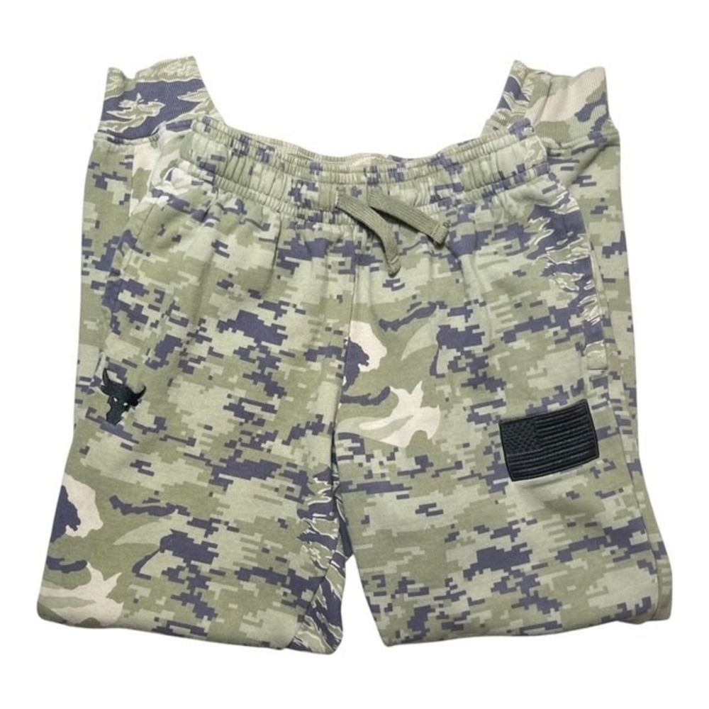 Under Armour Mens Sz S Project Rock Rival Fleece Veterans Day Camo Joggers-2261